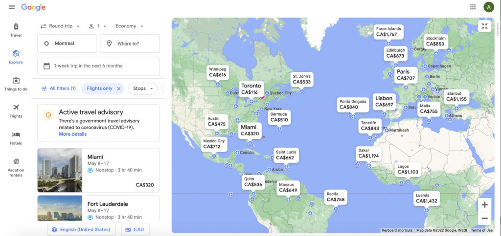 google flights